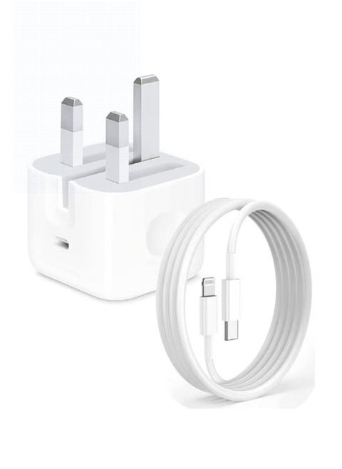 iPhone 20W Fast Charger | USB C Fast Wall Charger with 1m USB C to Lightning Cable, Compatible with iPhone 14/14 Pro/14 Pro Max/13/12/SE2020/11/XR/XS Max/X/iPad