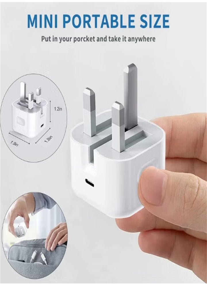 Generic - iPhone 20W Fast Charger | USB C Fast Wall Charger with 1m USB C to Lightning Cable, Compatible with iPhone 14/14 Pro/14 Pro Max/13/12/SE2020/11/XR/XS Max/X/iPad - Image 1