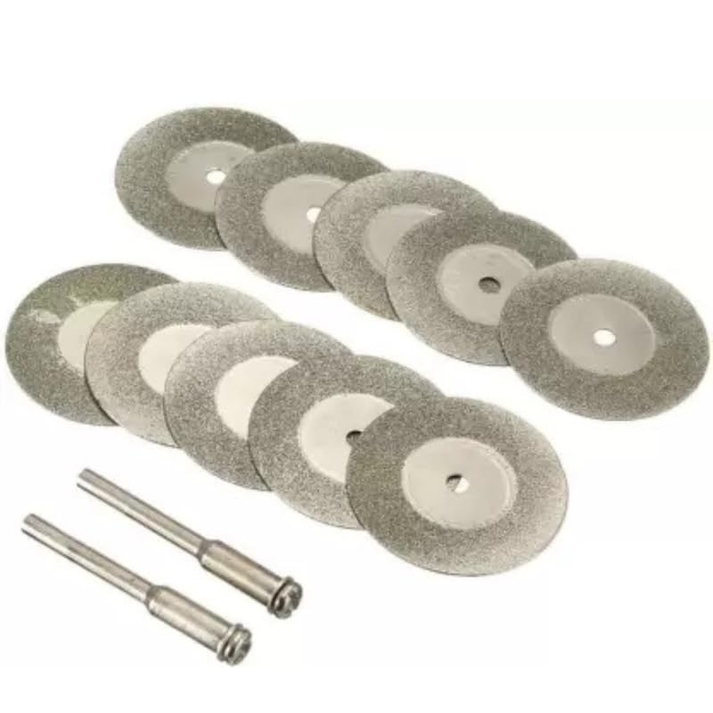 TOOLBUX 10Pcs 25mm Diamond Cutting Discs Set – Mini Rotary Tool Blades for Stone, Jade, Glass, Tile, Ceramic, Metal & More – Includes Drill Bit for Precision Grinding & Cutting - Image 3