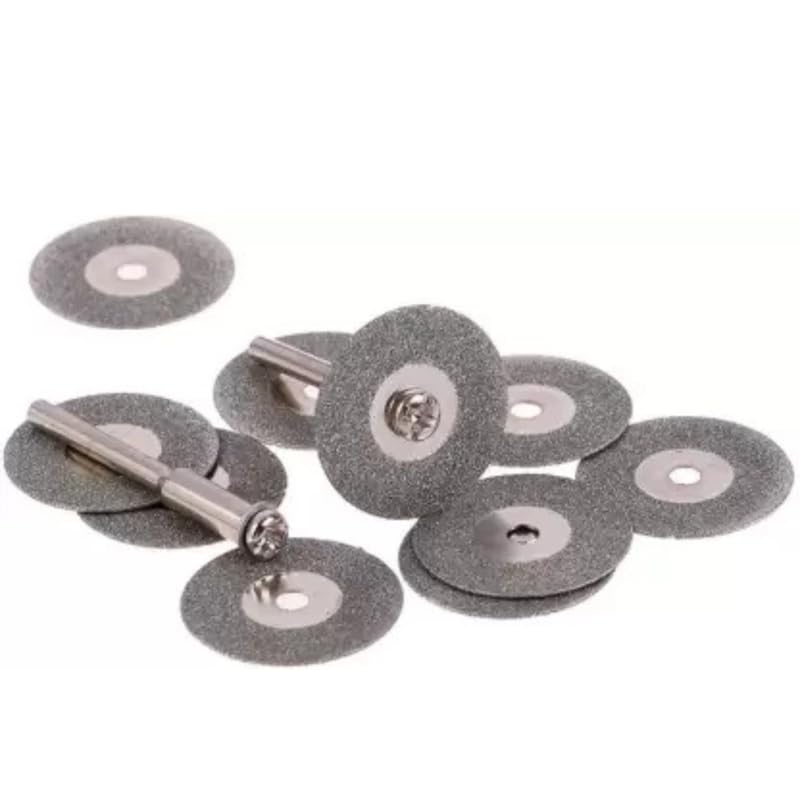 TOOLBUX 10Pcs 25mm Diamond Cutting Discs Set – Mini Rotary Tool Blades for Stone, Jade, Glass, Tile, Ceramic, Metal & More – Includes Drill Bit for Precision Grinding & Cutting - Image 2