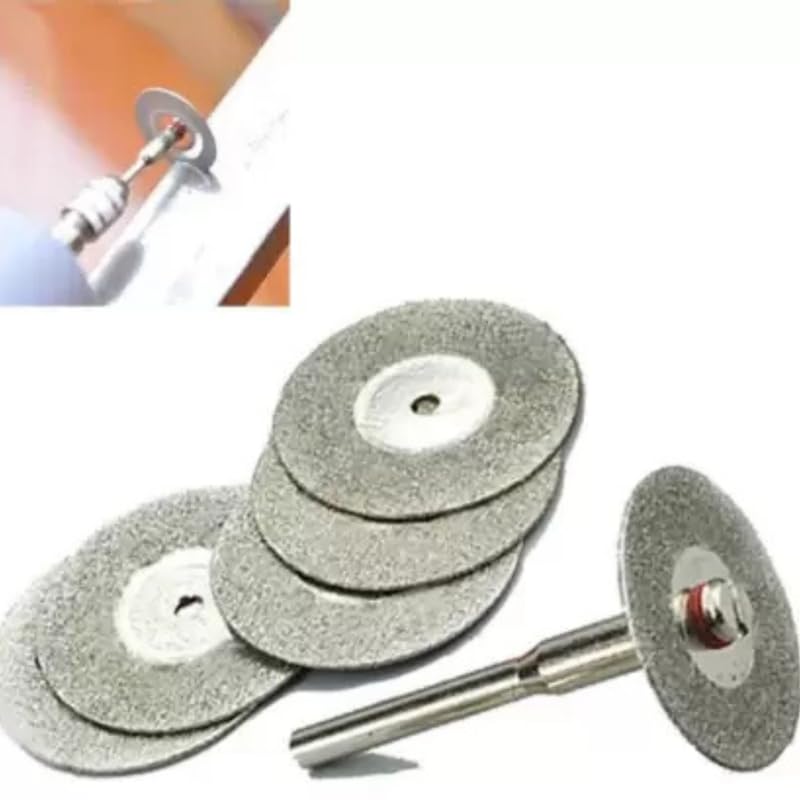 TOOLBUX 10Pcs 25mm Diamond Cutting Discs Set – Mini Rotary Tool Blades for Stone, Jade, Glass, Tile, Ceramic, Metal & More – Includes Drill Bit for Precision Grinding & Cutting - Image 5