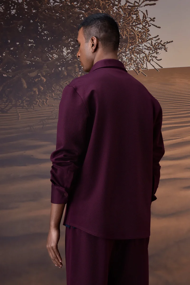 جينات ليكوانت هيمانت قميص جيرسيه مزدوج بطلاء الكرز