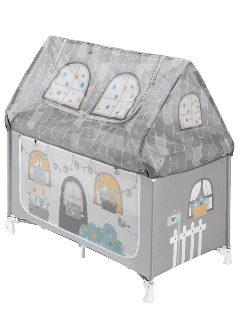 cam Folding Travel Cot, Daily Sweet Dreams - From 0 To 36 Months, 2 Castors, Travel Bag, Large Pocket, Baby Bed, Baby Cot, Practical And Compact Go-Anywhere Travel Cot - Grey  - Image 1