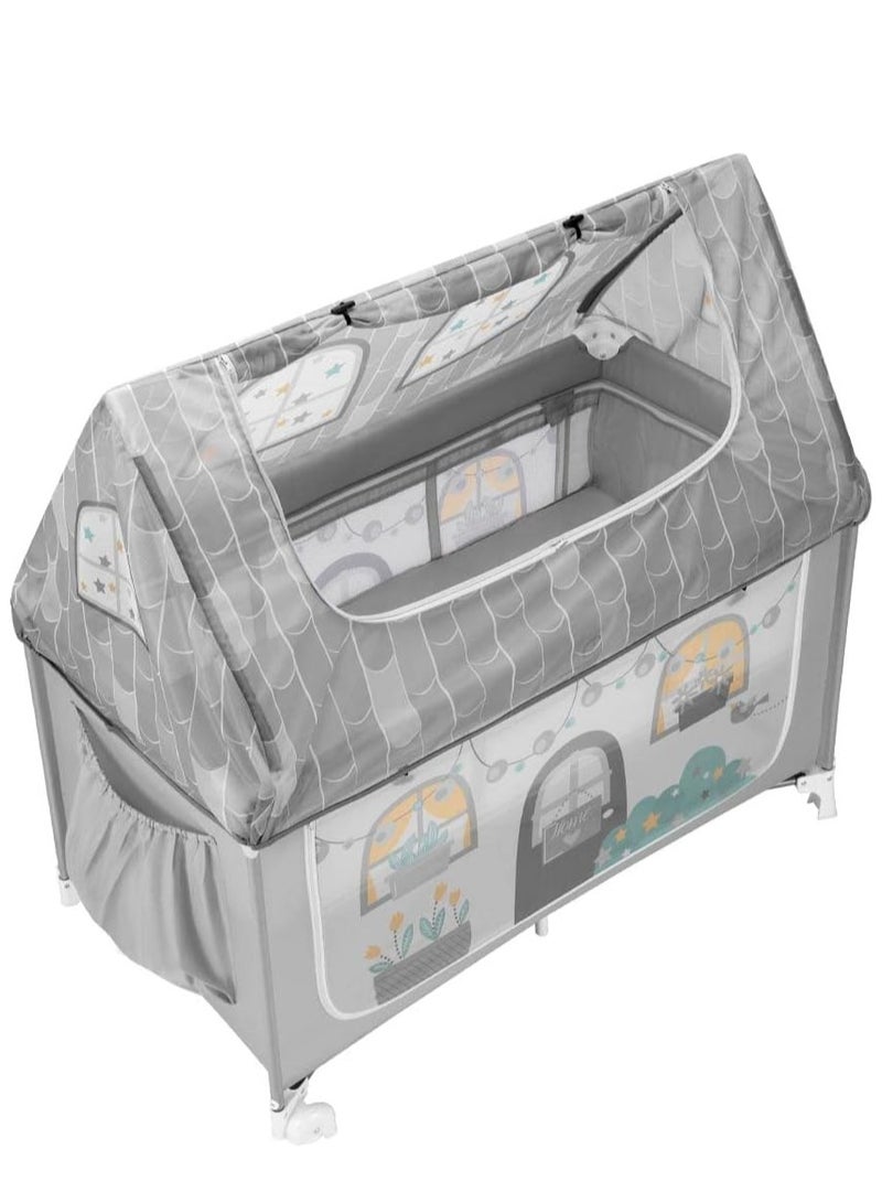 cam Folding Travel Cot, Daily Sweet Dreams - From 0 To 36 Months, 2 Castors, Travel Bag, Large Pocket, Baby Bed, Baby Cot, Practical And Compact Go-Anywhere Travel Cot - Grey  - Image 4