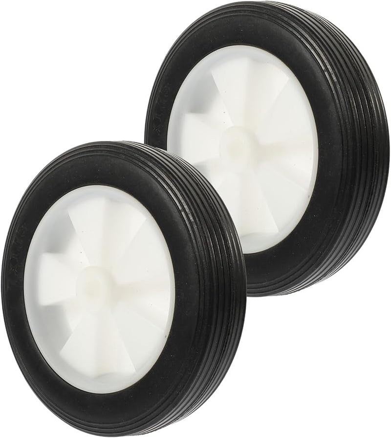 7 Inch Solid Rubber Replacement Wheels For Lawn Mower Garden Cart Grill Trolley - Image 1
