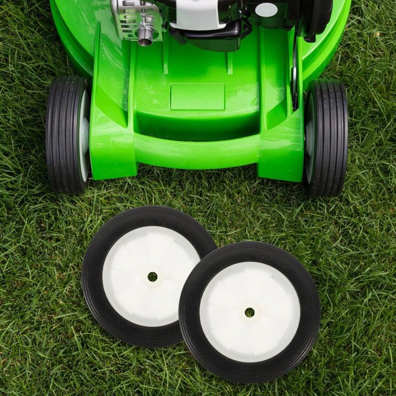 7 Inch Solid Rubber Replacement Wheels For Lawn Mower Garden Cart Grill Trolley - Image 5