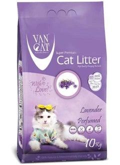 VAN CAT 10 Kg Lavender Perfumed White Bentonite Clumping Cat Litter  - Image 2