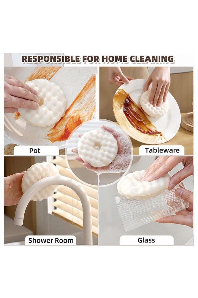 HOMESTAR 5Pcs Kitchen Sponges with 1Pcs Suction Cups Dual Sided Scrub Sponges for Dishes Non Scratch Natural Dishwashing Cleaning for Kitchen Bathroom Home Honeycomb Shape - Image 3