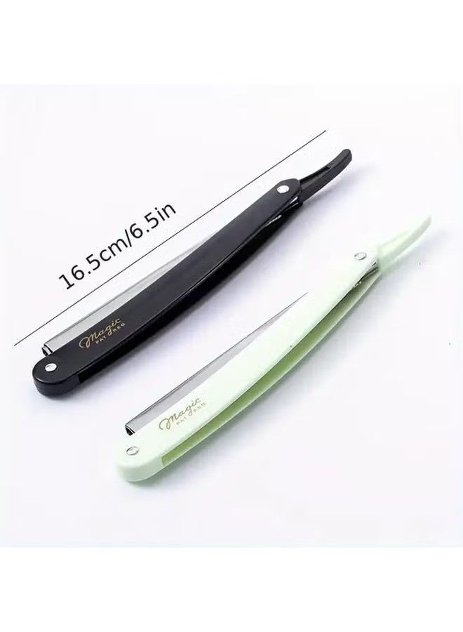 Magic Black Stainless Steel Men's Manual Folding Shaving Razor Non-Electric Beard Trimmer - Image 5