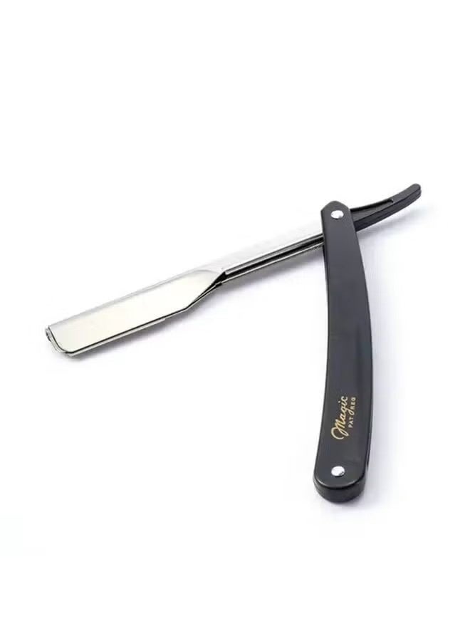 Magic Black Stainless Steel Men's Manual Folding Shaving Razor Non-Electric Beard Trimmer - Image 1