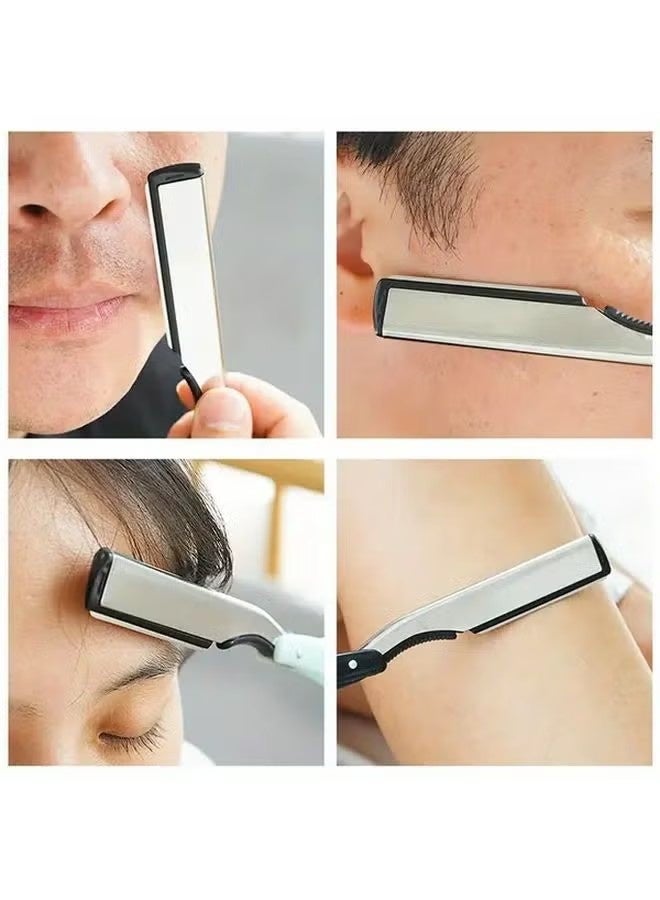 Magic Black Stainless Steel Men's Manual Folding Shaving Razor Non-Electric Beard Trimmer - Image 4