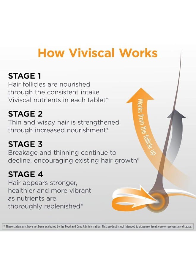 Viviscal Men's Hair Growth Supplements for Thicker, Fuller Hair Clinically Proven with Proprietary Collagen Complex 180 Tablets - 3 Month Supply  - Image 5