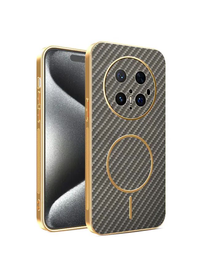 Pink Magnetic Case For Mate 60 Pro Plus With Fiber Texture And Anti Slip Protection - Image 1