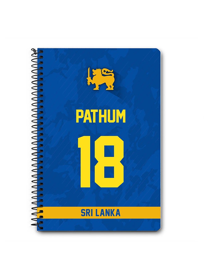 Stylizedd - Designer A5 Spiral Notebook Memo Notepad Journal Player - Maheesh Theekshana, Jersey Number -61 (With Logo) - Image 1