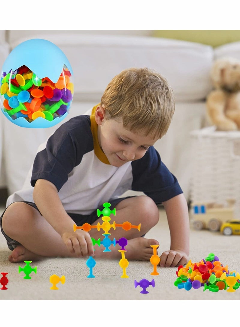 Excefore Suction Toys Bath Toy Set, 48 Pcs Silicone Sucker Toys with Dinosaur Eggshell Storage  - Image 5
