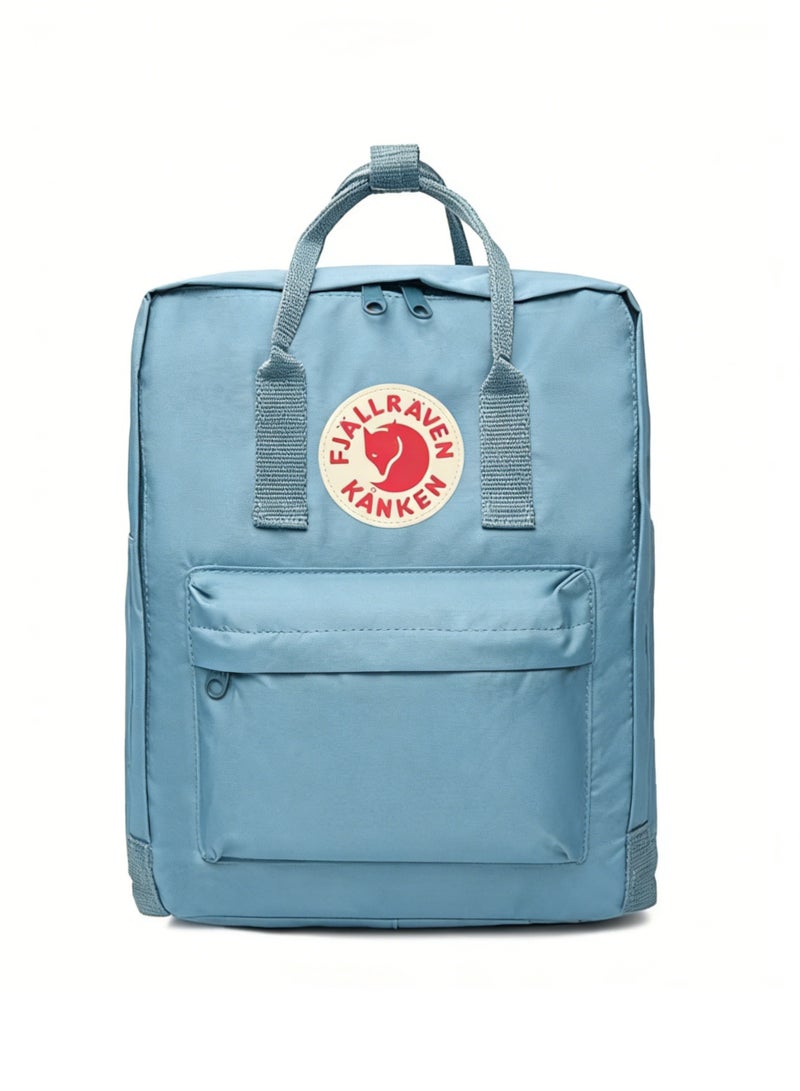 Classic Square Backpack for Women Men Teens, Water Resistant Lightweight Casual Daypack, Fashion School Bookbag with Front Pocket & Top Handles, Ideal for Daily Commute, Work, Travel Blue