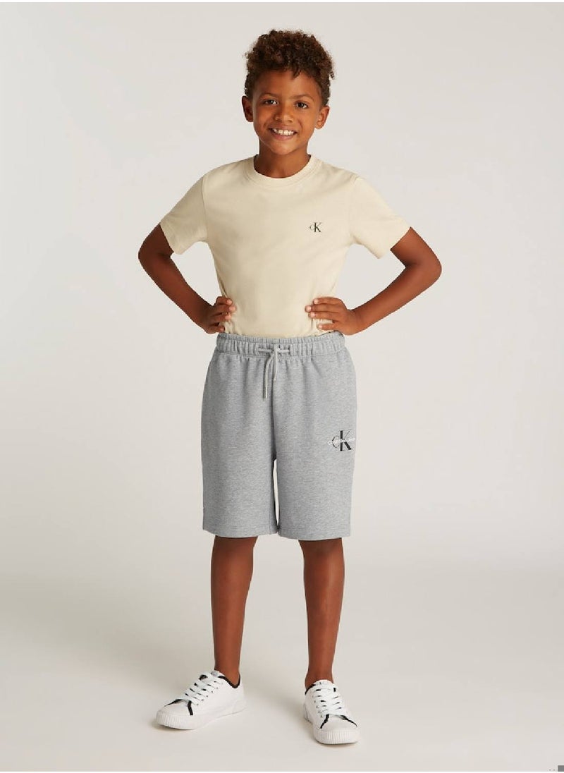 Calvin Klein Jeans - Kids' Relaxed Shorts - Cotton, Grey - Image 1