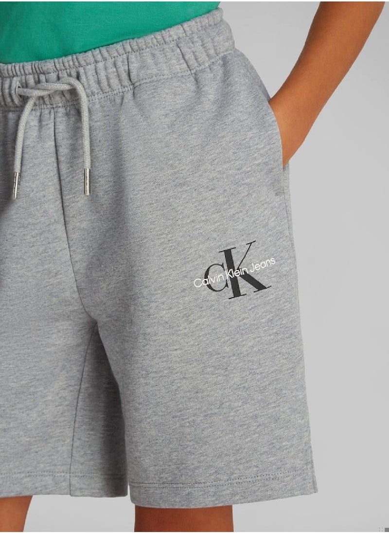 Calvin Klein Jeans - Kids' Relaxed Shorts - Cotton, Grey - Image 1