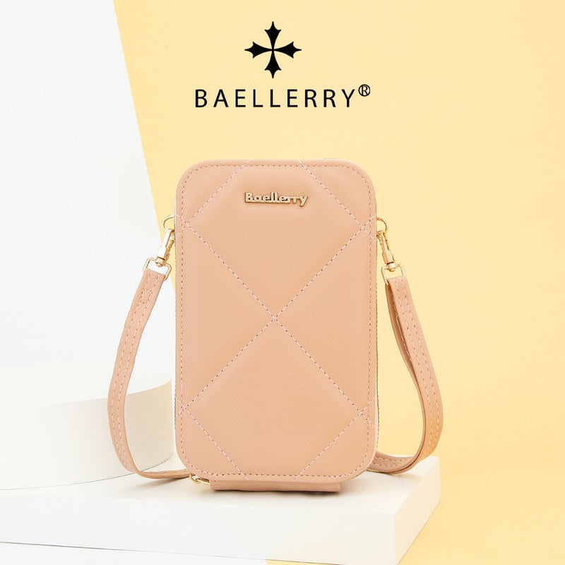 بايلليري حقيبة هاتف نسائية جديدة من baellerry، تصميم كوري عمودي بسحّابين مزدوجين، حقيبة كتف متقاطعة بسعة كبيرة - Image 2