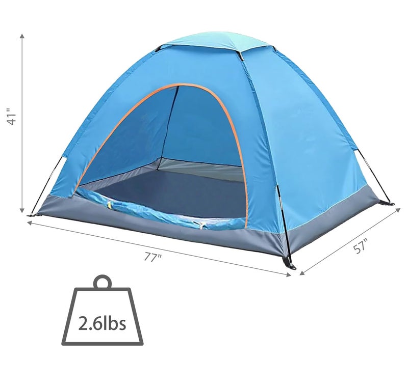 Wind Tour Tent for Camping - Lightweight Backpacking Tent with Rain Fly, Waterproof & Windproof, Easy Setup, Portable Carry Bag - for Hiking, Beach, Outdoor Adventures (Blue) - Image 2