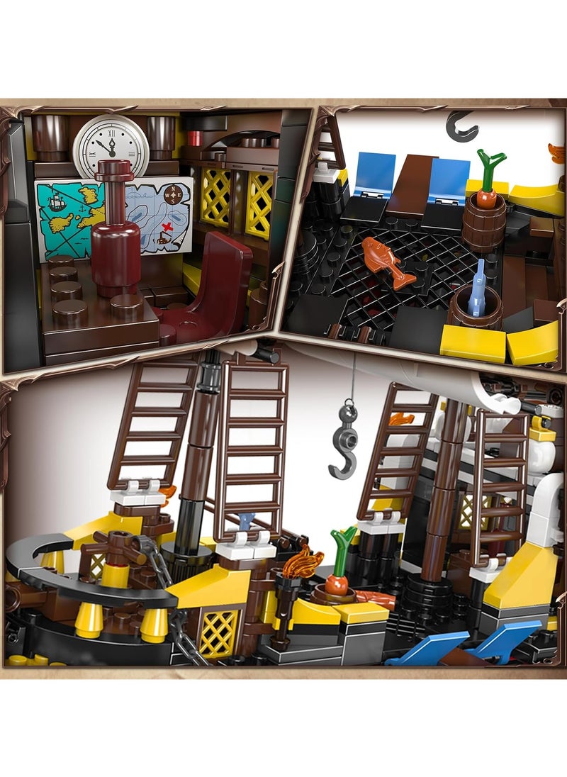 mould king Toy boat，Redbeard's Revenge Pirates Ship Building Kits,Kids  Creative Idea toy , Sailboat Construction Set to Build，Toy pirate ship, Building Playset for Kids who Love Pirates and Model Ships, Gift for 8+ Years Old Kids and Adult 10137（928 Pcs）  - Image 4