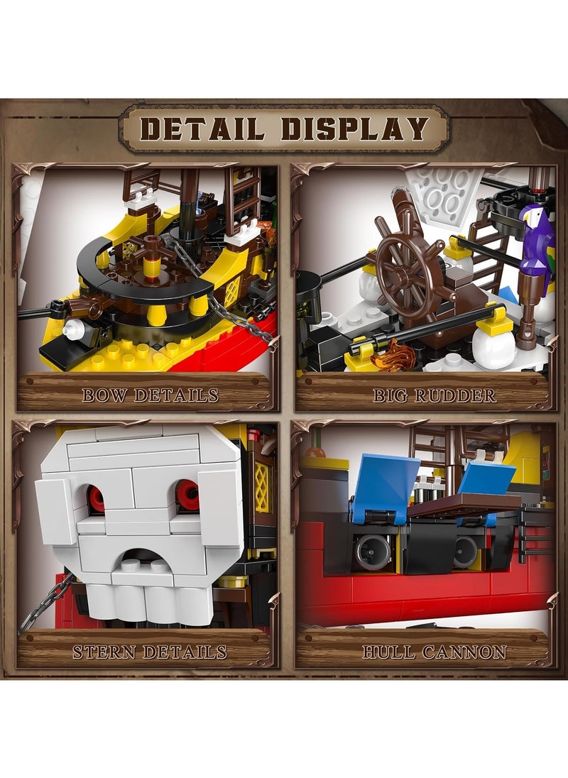 mould king Toy boat，Redbeard's Revenge Pirates Ship Building Kits,Kids  Creative Idea toy , Sailboat Construction Set to Build，Toy pirate ship, Building Playset for Kids who Love Pirates and Model Ships, Gift for 8+ Years Old Kids and Adult 10137（928 Pcs）  - Image 5