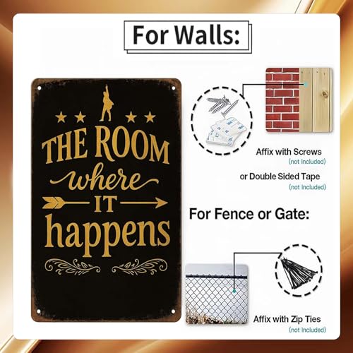 Vozekrod The Room Where It Happens Tin Sign 8x12, Hamilton Musical Wall Decor, Vintage Alexander Hamilton Metal Sign, Retro Broadway Art Print for Home Bar Dorm Man Cave - Image 2