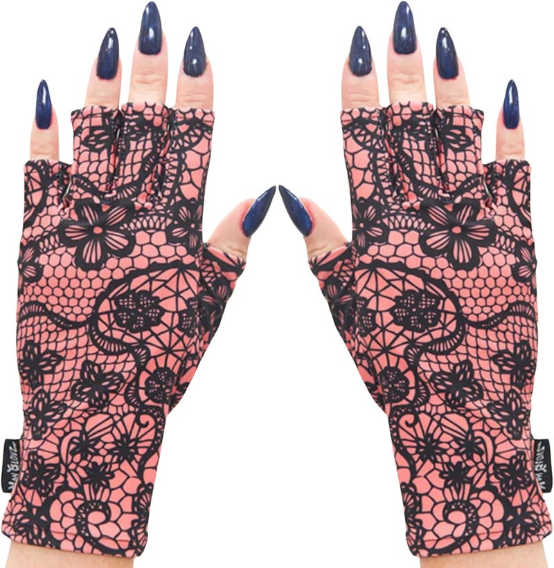 ManiGlovz UPF 50+ UV Light Protective Nail Gloves - Sugar and Spice Print - Image 1