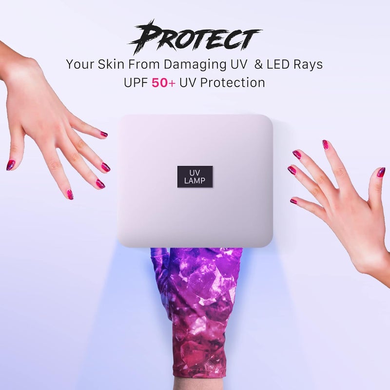 ManiGlovz UPF 50+ UV Light Protective Nail Gloves - Sugar and Spice Print - Image 4
