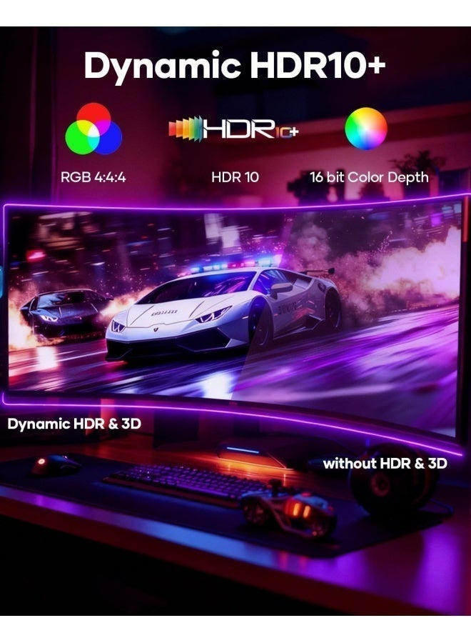 فليفيو كابل DisplayPort إلى HDMI بدقة 4K، كابل أحادي الاتجاه من DP إلى HDMI ذكر-ذكر، يدعم دقة UHD 4K بمعدل 30 هرتز، و2K بمعدل 60 هرتز، و1080p، متوافق مع شاشات العرض/أجهزة العرض/أجهزة التلفزيون عالية الدقة، لينوفو، HP-2M - Image 5