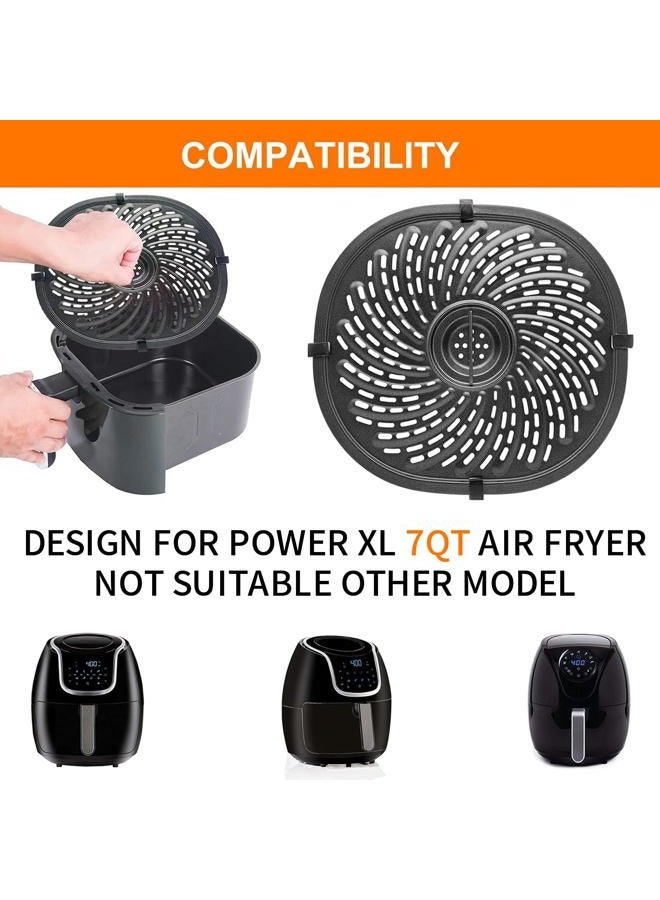 GWY صينية استبدال القلاية الهوائية لطراز باور XL فورتكس 7QT، غير لاصقة بيضاوية 10.3''*9.5''، قطع غيار ملحقات صينية الشواء مع واقيات مطاطية - Image 2