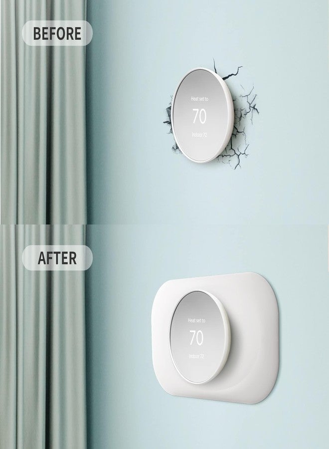 Petrichor Wall Plate Cover - Compatible with Google Nest Thermostat Accessory 2020 - Trim Kit, Easy Installation - Snow （ 2 Pack） - Image 4
