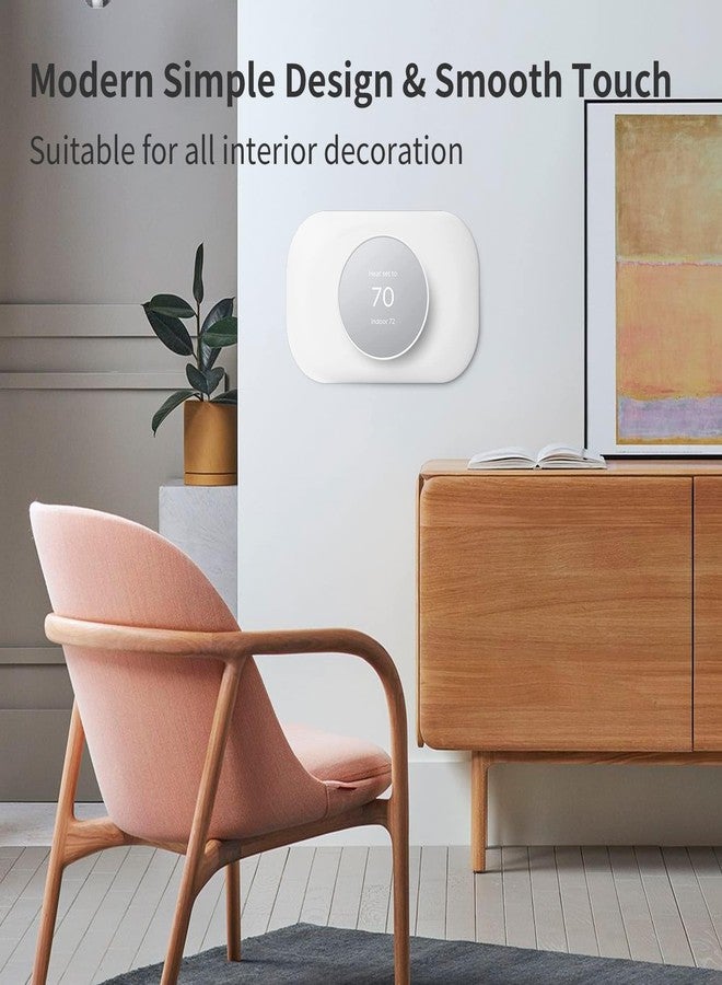Petrichor Wall Plate Cover - Compatible with Google Nest Thermostat Accessory 2020 - Trim Kit, Easy Installation - Snow （ 2 Pack） - Image 3