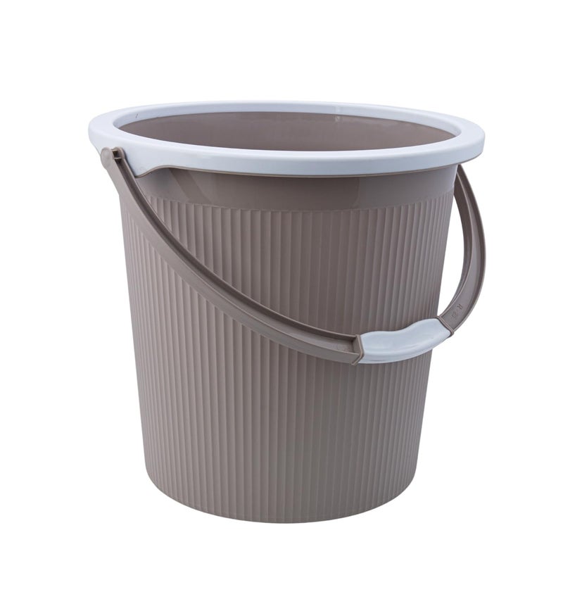 AIR O MATIC AIR O MATIC New Plastic Round Double Moulded Unbreakable Bathroom Bucket 20 LTR Ivory Brown 
