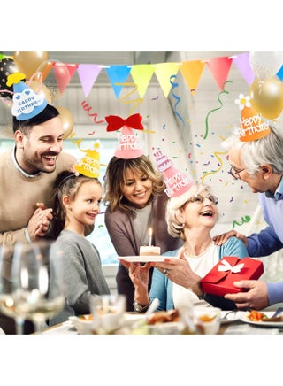 10 Pcs Party Hats for Kids and Adults, Party Headwear, Happy Birthday Hats, Birthday Party Decorations (Multicolour) - view 5