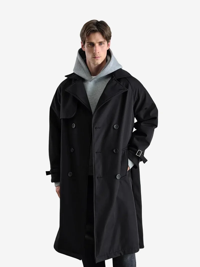 جيستو GIESTO Double Breasted Belted Long Coat