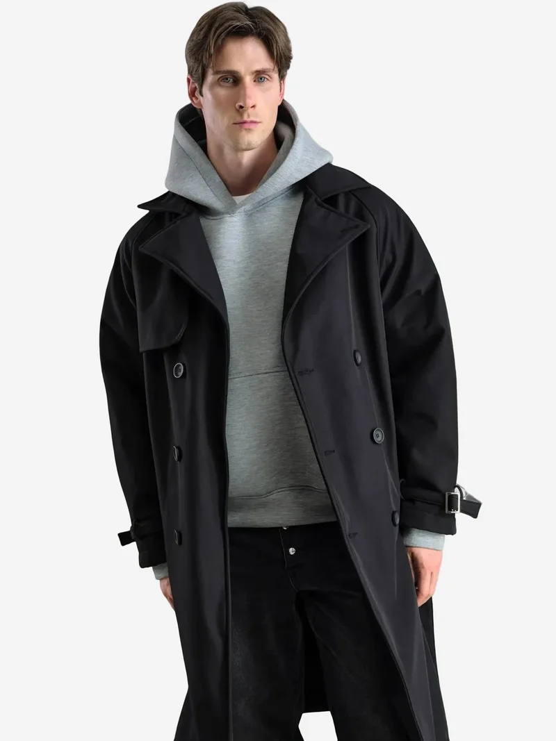 جيستو GIESTO Double Breasted Belted Long Coat