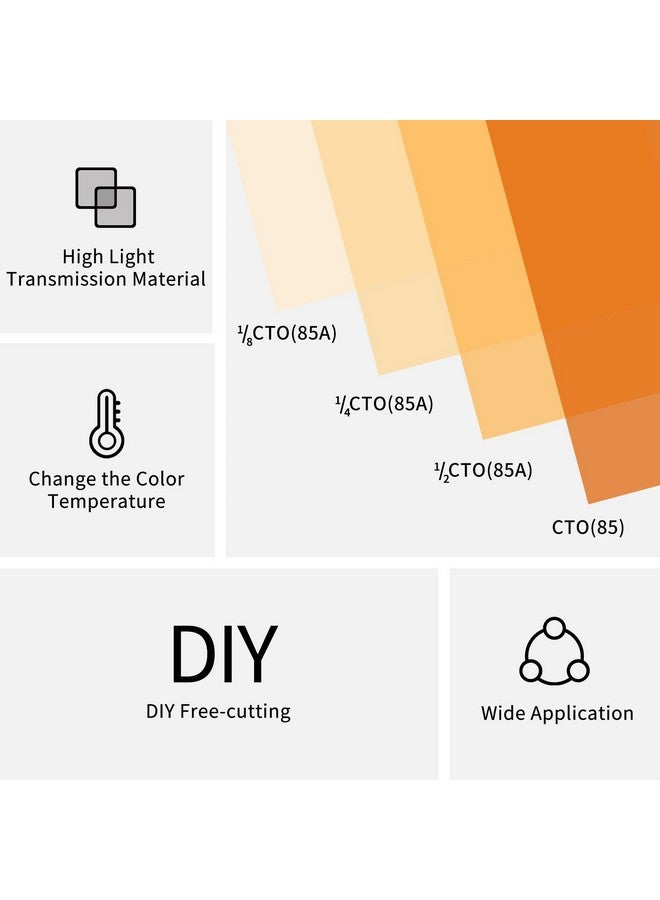 Meking 16x20 inches Lighting Gels CTO Photo Lights Gel Filters Transparent Color Correction Light Sheets for Photography Red Head Strobe Flashlight (Orange) - Image 2