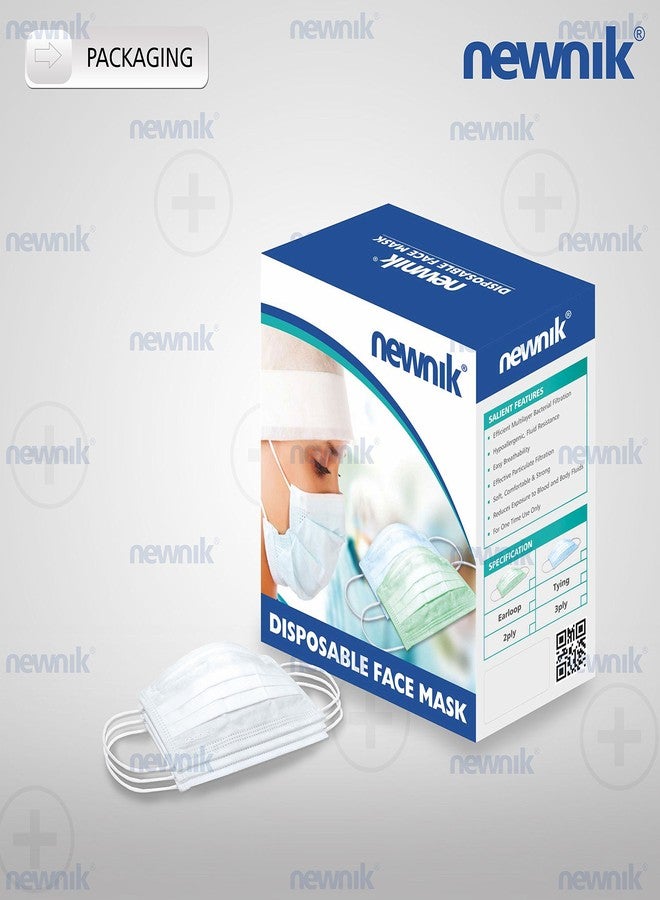Newnik Premium Disposable Elastic Face Mask 3-Ply | Soft Non-Woven Fabric Mask with Comfortable Ear Loops and Nose Clip | Breathable and Skin-Friendly Protective Masks for Unisex (Pack of 100) - Image 5
