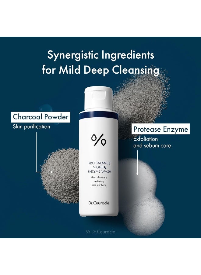 Dr. Ceuracle Pro Balance Night Enzyme Wash Powder Cleanser 50g | Charcoal Enzyme Powder | Deep Pore Cleansing & Gentle Exfoliating, 1.76 oz - Image 3