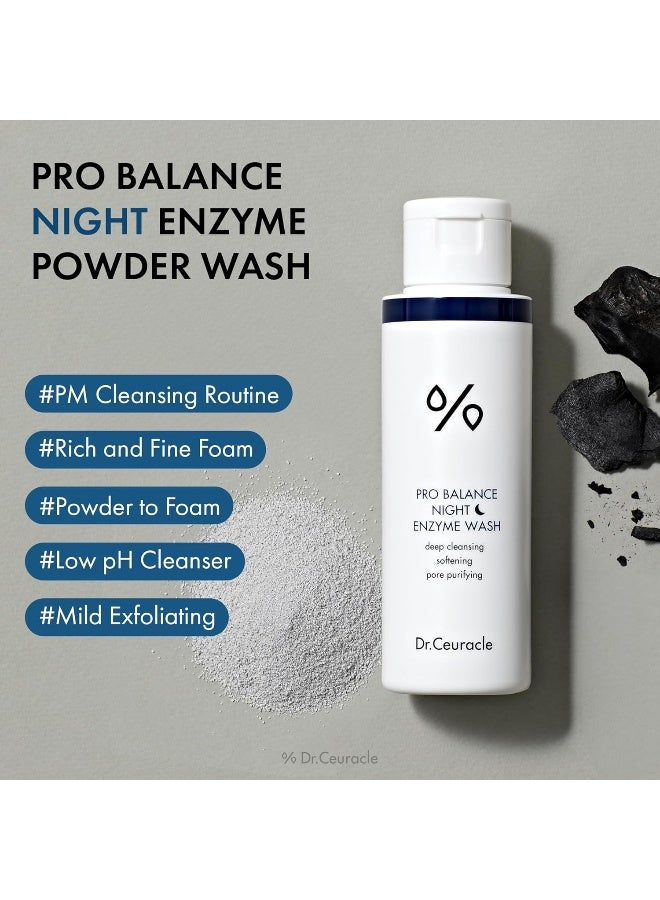 Dr. Ceuracle Pro Balance Night Enzyme Wash Powder Cleanser 50g | Charcoal Enzyme Powder | Deep Pore Cleansing & Gentle Exfoliating, 1.76 oz - Image 2