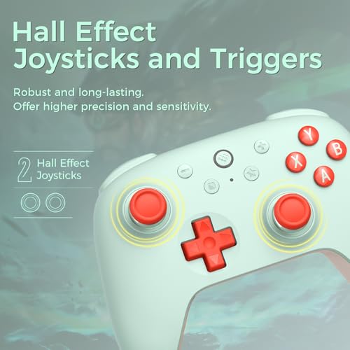 AKNES 8Bitdo Ultimate 2C Wireless 2.4G Controller for Windows PC and Android, Gamepad with Hall Effect Joysticks and Hall Triggers, 1000Hz Polling Rate, Remappable L4/R4 Bumpers - Mint - Image 3