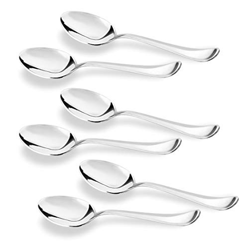 Sumeet Stainless Steel Dessert/Table Spoon Set of 6 Pc – (18.5cm L) (1.6mm Thick) - Image 1