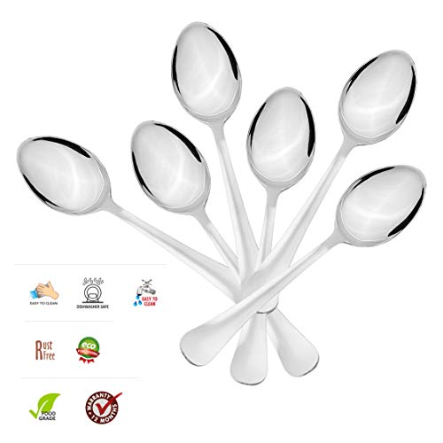 Sumeet Stainless Steel Dessert/Table Spoon Set of 6 Pc – (18.5cm L) (1.6mm Thick) - Image 2