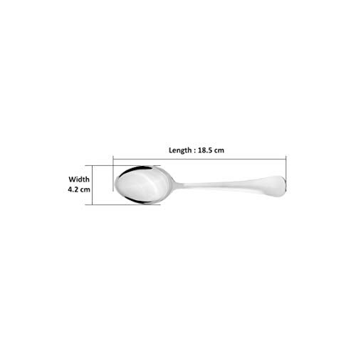 Sumeet Stainless Steel Dessert/Table Spoon Set of 6 Pc – (18.5cm L) (1.6mm Thick) - Image 4