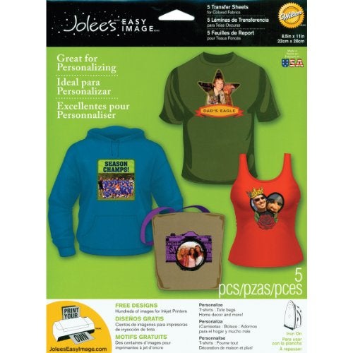 EK Success Jolee's Boutique Easy Image Iron-on Transfer Paper, Colored Fabrics - Image 1