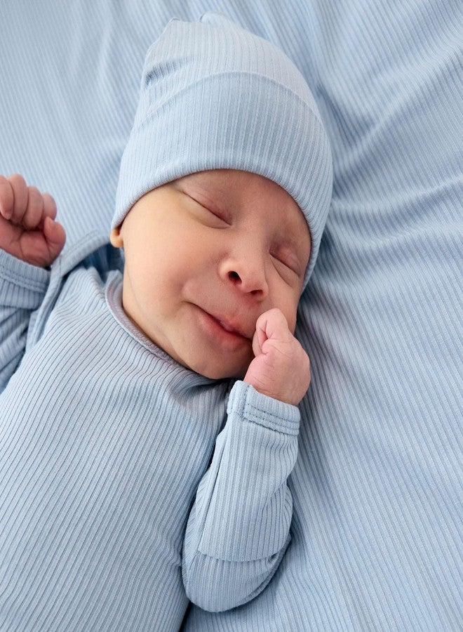 Little Sleepies ثوب نوم للأطفال حديثي الولادة من ليتل سليبيز، مصنوع من فسكوز الخيزران، مزود بقفازات قابلة للطي وغطاء للقدم قابل للطي، بنمط مضلع خفيف، مناسب للأطفال الخدج/الأطفال الخدج جداً - Image 4