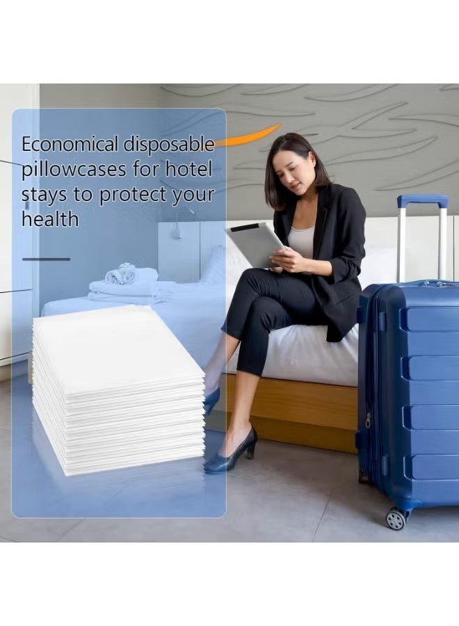 10 Pcs Disposable Pillow Case Covers, White Pillowfor Hotels Single Use Pillowcase, Non Woven Pillow Covers, Disposable Portable Bedding for Travel, Disposable Home Bedding Supplies - Image 4