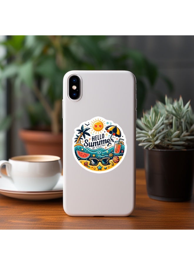 ORAINBOW 50 PCS Summer Beach Stickers Patches Laptop Water Bottles Skateboard Luggage Computer Waterproof Vinyl Decals Vibes Items for Kids Teens Girls Adults - Image 3