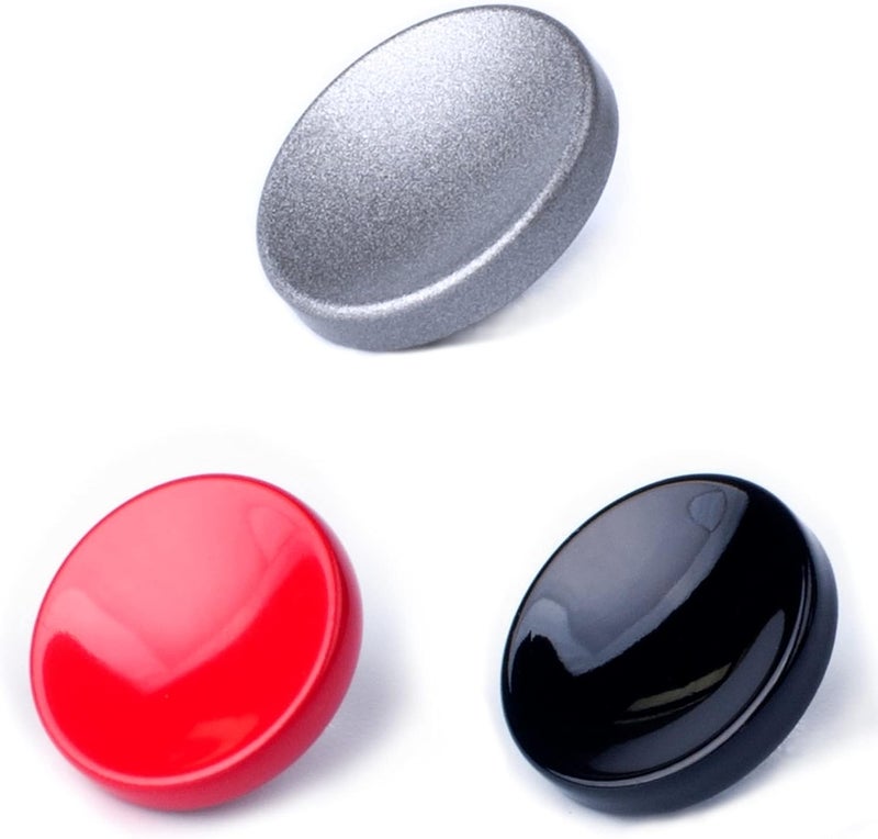 VKO Metal Soft Shutter Release Button,Delicate Camera Shutter Button Black Red Gray 11mm Concave Surface (3 Pack) - Image 1